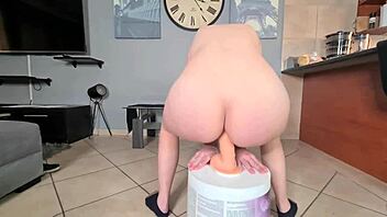 Trying out the 5 minute anal dildo squat fuck challenge