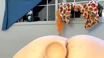 Feeling the intense pleasure of doggystyle anal and pussy play