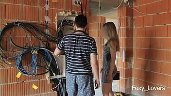 Damn! Cheated on hubby with construction worker for hardcore pounding!