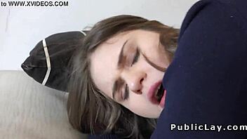 Babe Flashing Tits Publicly for Quick Cash