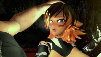 Anime cow girl pounded hard against the cage