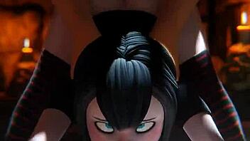 angel shows lusty appreciation with soaked blowjob