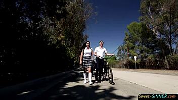 Listen as the nasty teacher fucks the blonde teen's tight pussy