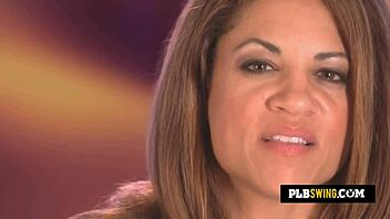 hot brunette sucks big cock intimately in group reality