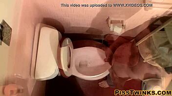 Twinks Caught Pissing in Toilet During Hot Solo Jerk