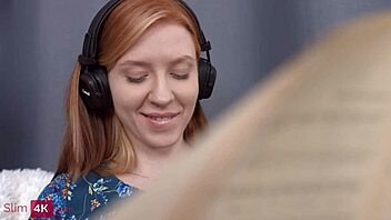Red-haired teen gets fingered and fucked in different positions
