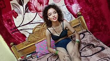 first time removing saree, cute indian bhabhi gets bent over for riding and handjob.