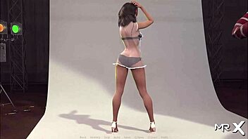 beautiful model bent over in doggystyle for alien monster