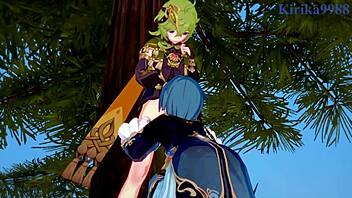 Shenhe Fucks Colle And Xingqiu Hard