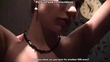 two girlfriends share a blowjob in public