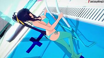 Akeno Asks For Sex In Public Pool Hs Dxd Ntr Madness 4