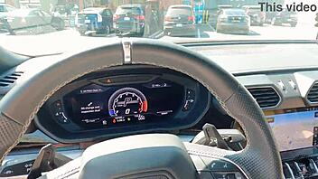 tru kait's big booty fucked in lambo with monster cock, squirting, deepthroat blowjob, toys on shaved pussy and ass