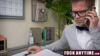 Stepbro and Tutor Double-Team Stepsister in Wild Fuckanytime Session