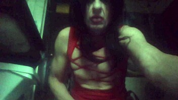 Tranny bitch explodes with intense cumshot