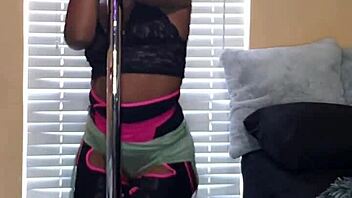 naej twerks ass and grinds pussy on pole