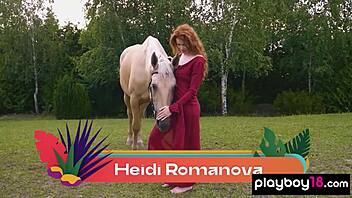 Heidi Romanova, a Latvian redhead, shows off her assets