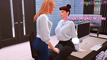 Futanari Boss Seduces Secretary With Huge Dick Deep Throat In Sims 4 Anime Hentai Sfm