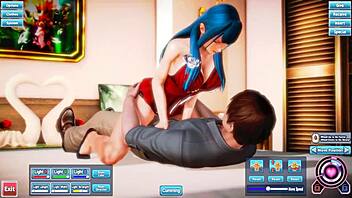 Is the blue haired beauty getting fucked silly?