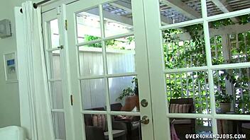 Asian mature masseuse gives an epic cock handjob treatment