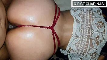 My Chapina in Mini Shorts, Heels, and Tremendous Ass in Lingerie Gets Fucked