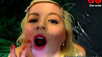 Big dick European slut gets facial in a hot blowjob scene