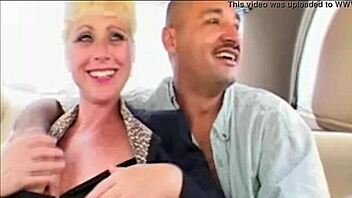 A MILF is treated roughly in a threesome adult group