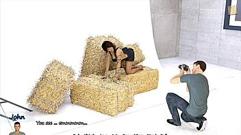 Sexy brunette flaunts big fake tits in homemade video