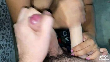 Older woman’s cuckold fantasy with a dildo