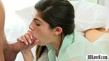 Oh wow, this cute teen babe gets fucked hard and takes a huge cum facial!