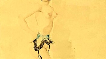 i love these vintage erotic drawings, they're so retro and antique anime