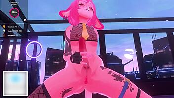 Bunny Vtuber Overpowers You with Massive Futa Cock in Anime