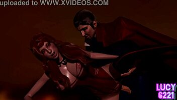 doctor strange injects all his magic into scarlet witch in this hentai creampie!