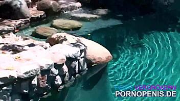 Busty German milf with big ass in a threesome scene