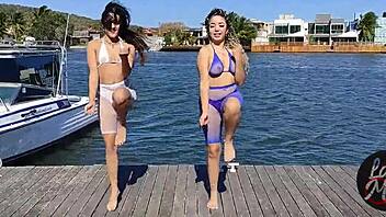 latina milf with big tits gives oral and gets cumshot