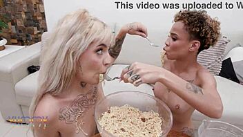 p-sluts vol 11 starring kyra sex fucks four big studs with double anal penetration.