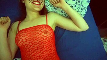 attractive woman enjoys as her partner stimulates her preferred vegetable