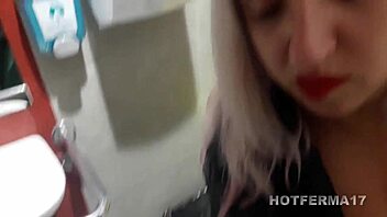 Blondie gives blowjob at McDonald's, swallowing cum in public