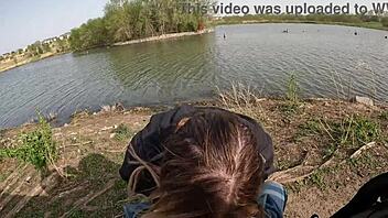 Adam Danger gives a quick BJ to Alexis in the park.