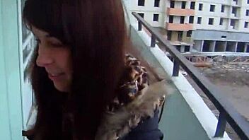 fucking glasses - teen 18+y dania fucked on a balcony