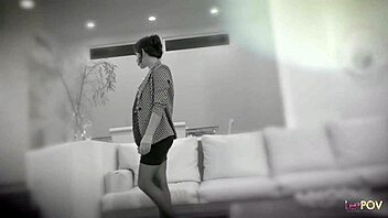 Older lesbian in stockings grips hair during intense oral