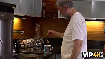 Old Man Slips into Juicy Blonde Teen 18+ Pussy, Wow!