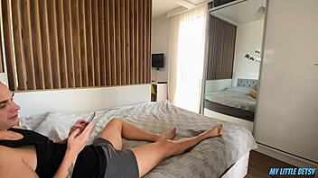 Best Friend's Wife Sits on Face for Birthday Cum in Mouth