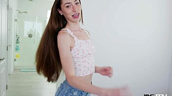 jay's pov - skinny tiana blow craves more big cock action