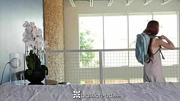 Passion-HD tiny redhead teen Dolly Little gets steamy welcome home bang.