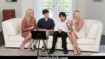 Two strict stepmoms catch stepsons watchin’ porn, oops - Momswitch