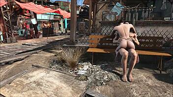 brunette in fallout 4 fucks publicly