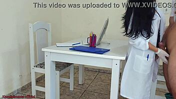 yo, doutora jennyfer fixes my hard-on issue during the exam!