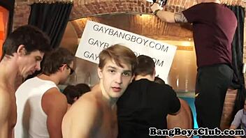 Euro stud enjoys cocksucking in a lively orgy