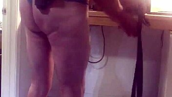 Gay plumber caught with dildo in homemade solo masturbation