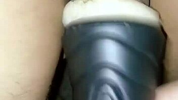 Solo session with creamy finale in Asian stud's Fleshlight